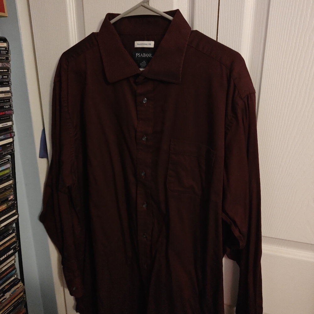 Jos. A. Bank Dark Red Casual Button Down Shirt
